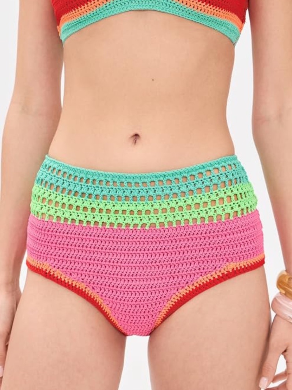 Beach Riot Crochet Swim FULL SET karmen bottom Milana top aqua haze NWT
